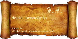 Heckl Annamária névjegykártya